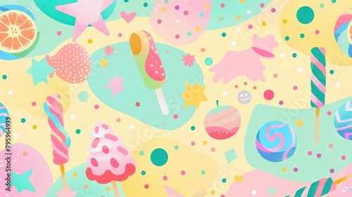 Cute design of ice cream pattern themed children s party background