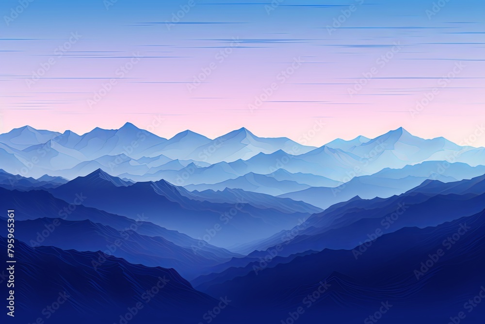 Majestic Mountain Range Gradients: High Altitude Tones in Layers