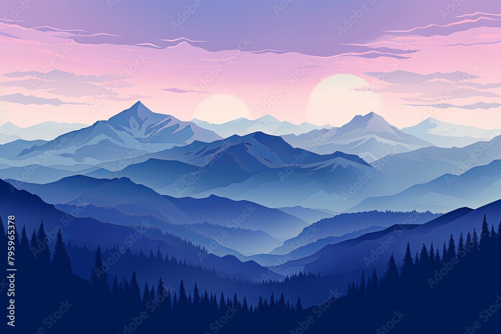 Fototapeta premium Majestic Mountain Range Gradients: High Altitude Tonescape