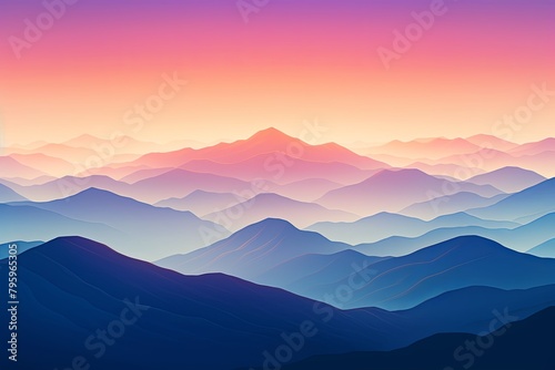 Majestic Mountain Range Gradients: Alpine Beauty Hues