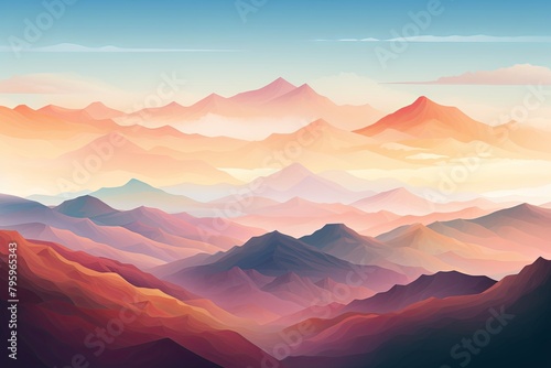 Majestic Mountain Range Gradients: Breathtaking Highland Palette © Michael
