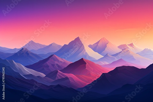 Majestic Mountain Range Gradients  A Breathtaking Spectrum