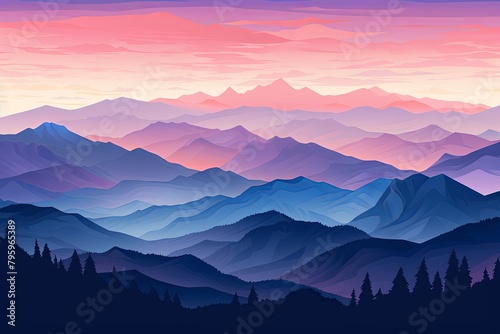 Majestic Mountain Range Gradients: Highland Vista Palette Displayed © Michael