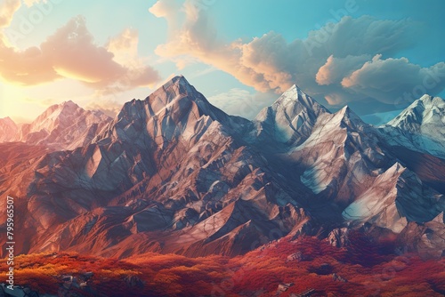 Majestic Mountain Gradients: A Tapestry of Rugged Terrain Textures