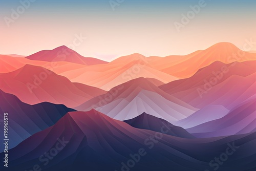 Majestic Mountain Range Gradients  Vast Spectrum of Mountain Colors