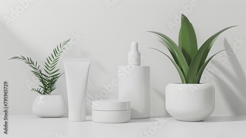 3d white and clean mock up cosmetic product isolated backgrouds photo