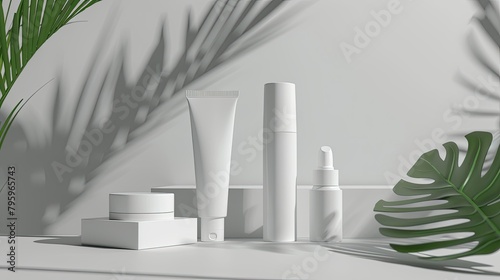 3d white and clean mock up cosmetic product isolated backgrouds
