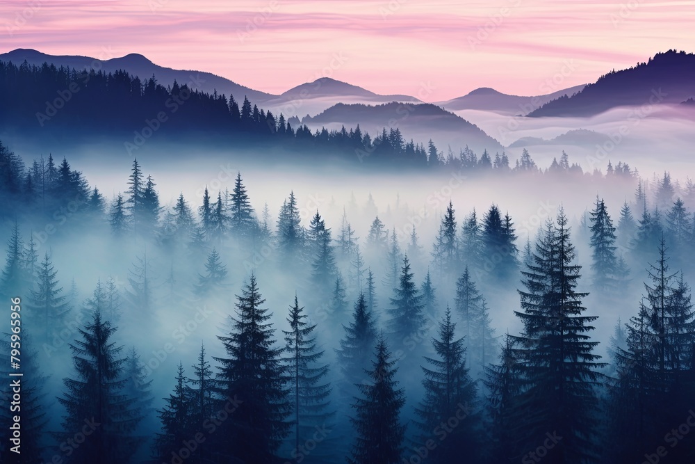 Misty Morning Forest Gradients: Cool Dawn Colorscape
