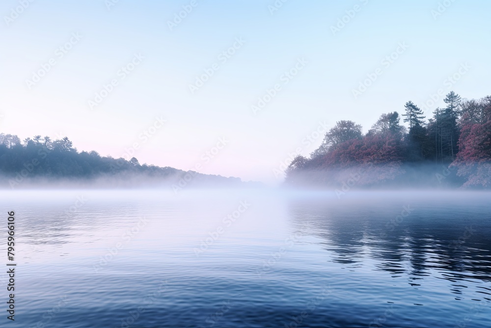 Morning Mist: Gradient Textures of Lake Serenity
