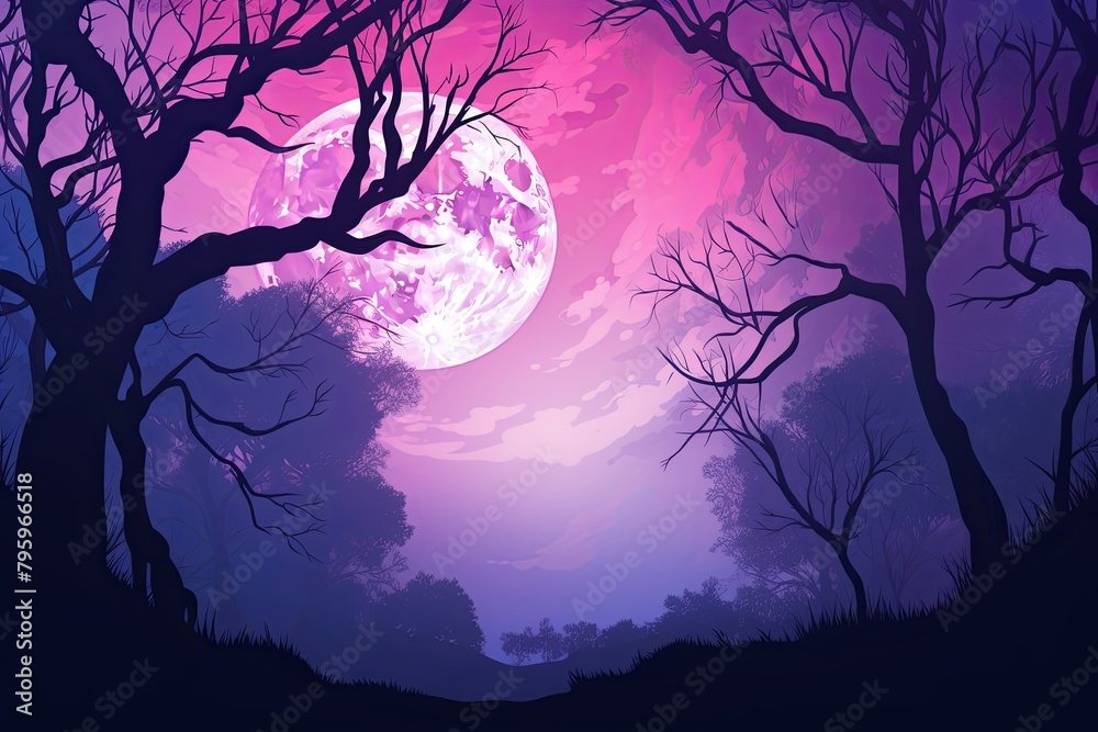 Moonlight Background Drawing Mystic Moonlight: Serene Lunar Gradients Stock Illustration | Adobe Stock