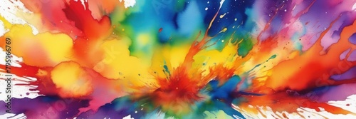 abstract watercolor explosion symbolizing creative inspiration and energy. photo