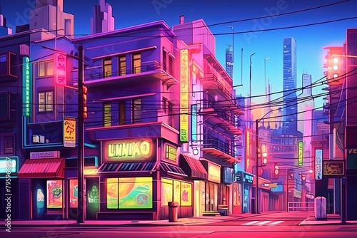 Neon Urban Streetscape  Energetic Gradients in the Heart of the City