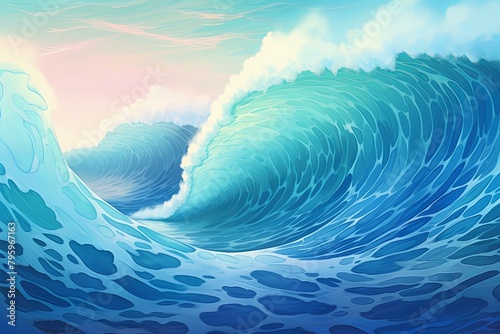 Oceanic Tidal Wave Gradients: Coastal Wave Color Spectrum Symphony