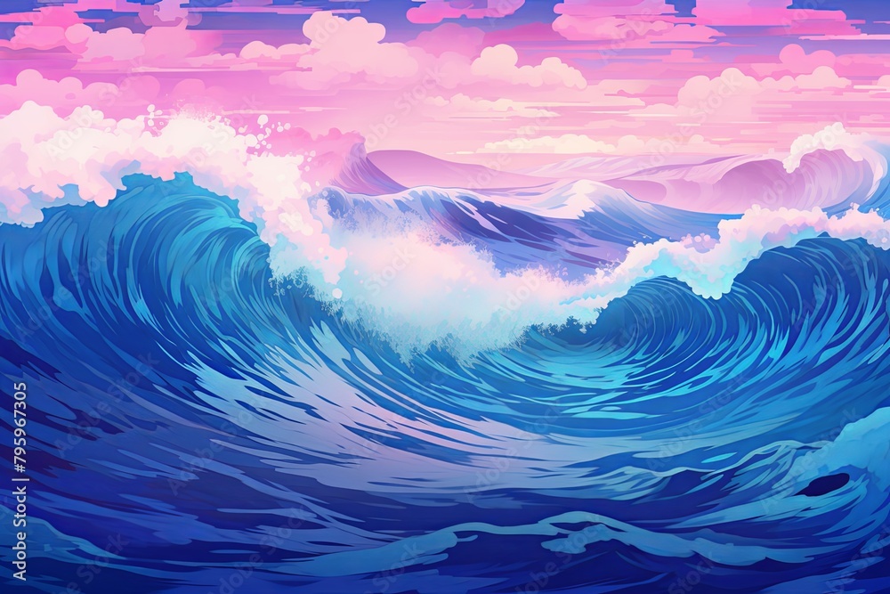 Oceanic Tidal Wave Gradients: Mesmerizing Marine Artwork