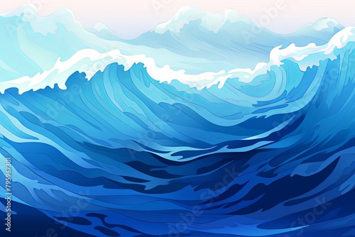 Oceanic Tidal Wave Gradients: Majestic Marine Gradient Artwork