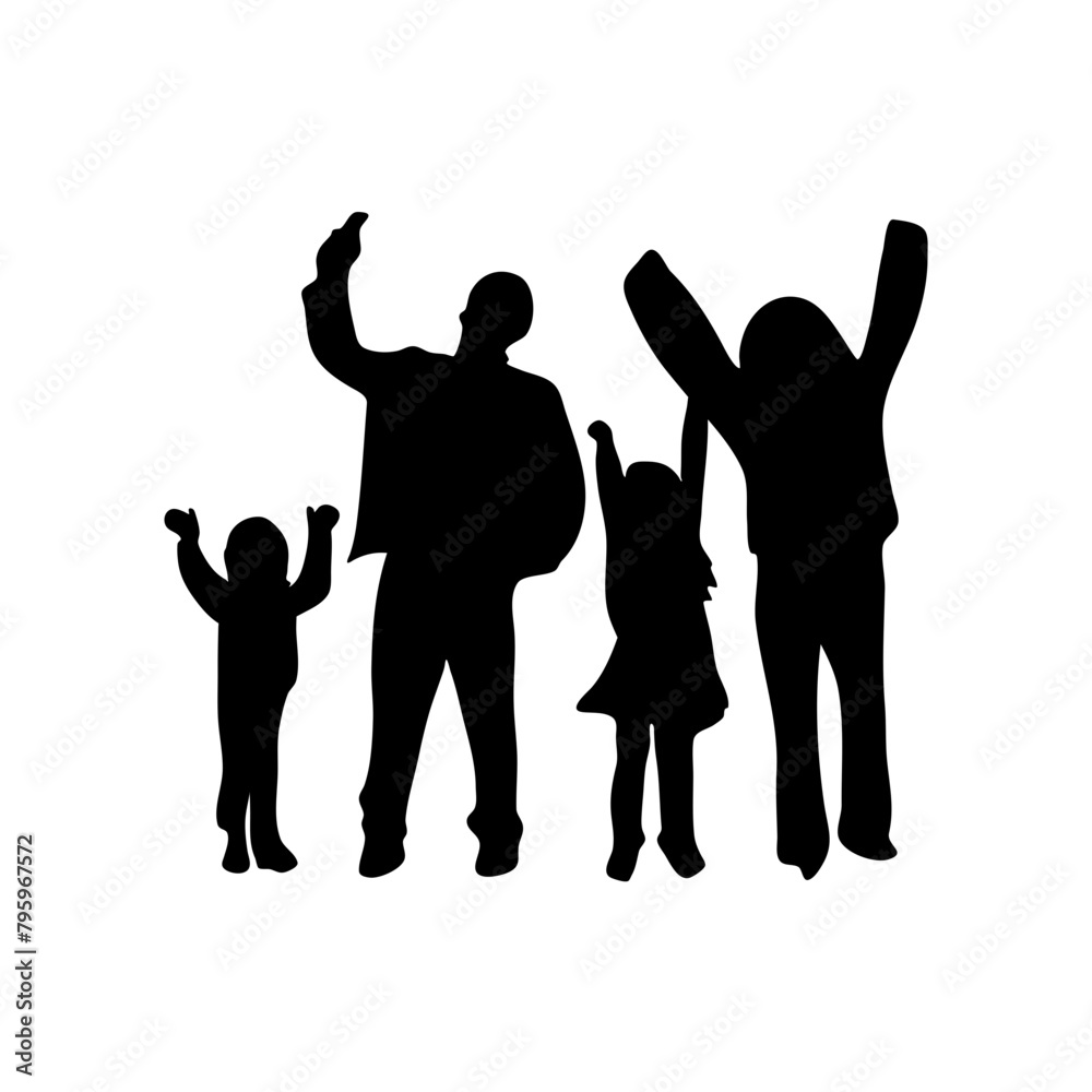 Family silhouettes illustration 