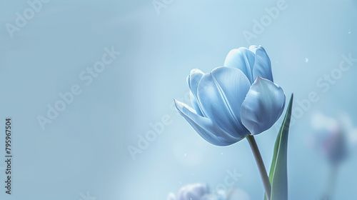 Serene Blue Tulip Blossom Artistic Background