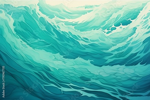 Oceanic Tidal Wave Gradients: Turquoise Sea Color Blend Symphony