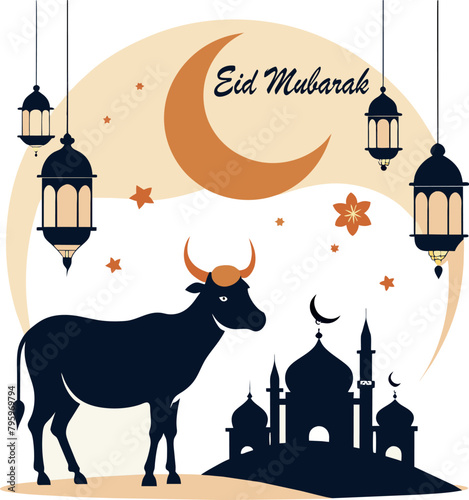 Eid Ul Adha Celebration: Honoring Islamic Heritage Illustrator Artwork photo