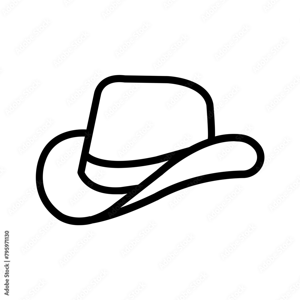 Vector black line icon for Hat Vector black line icon for Hat