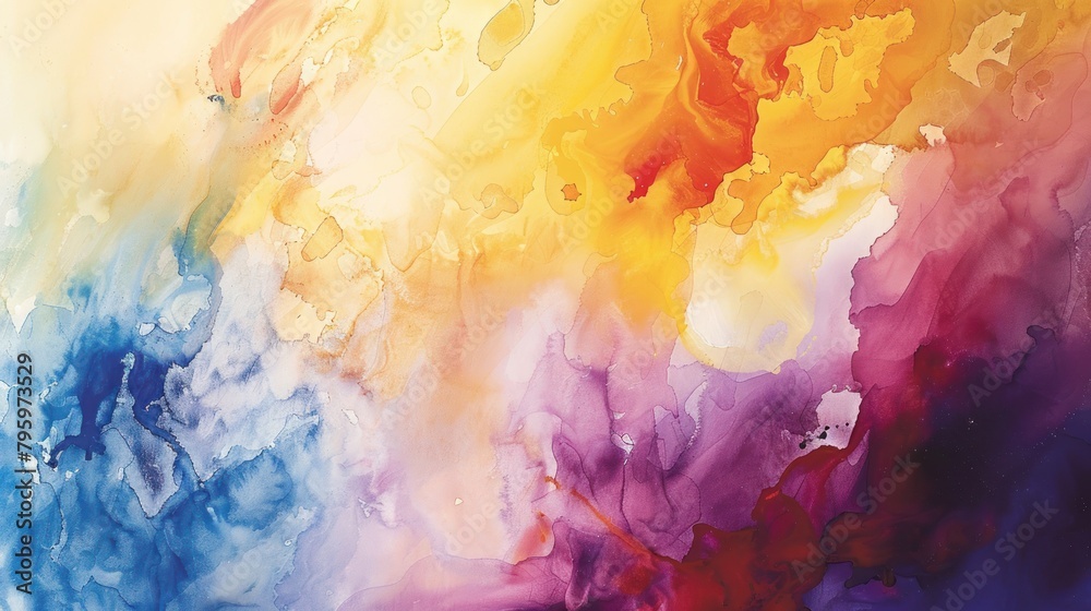Fototapeta premium Watercolor Background: Capturing the Essence of Spontaneity and Fluidity. 