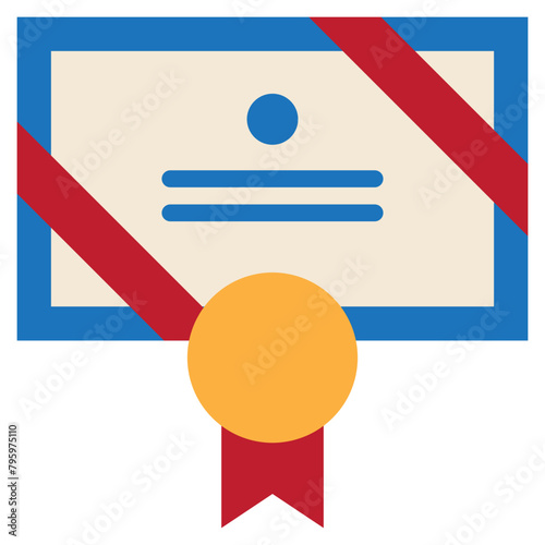 award reward paper certificate certification guarantee flat style
