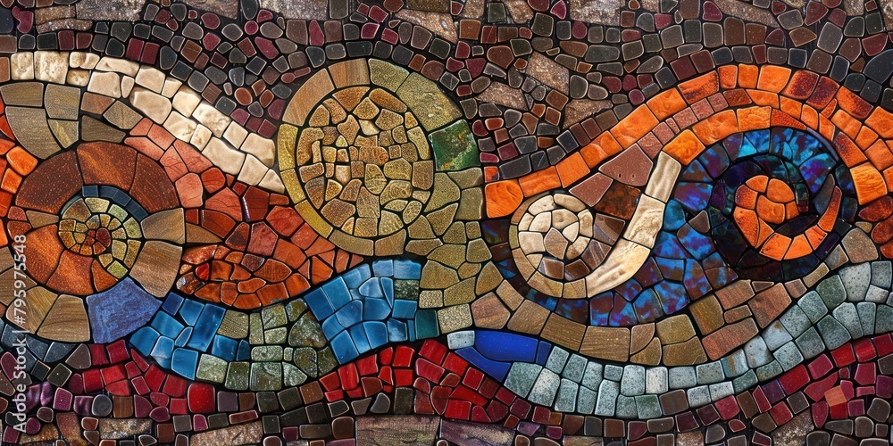 Exploring Mosaic: Abstract Background with Geometric Shapes and Textures.
