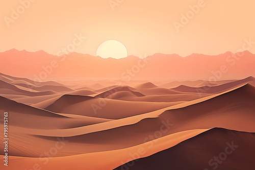 Sun-Kissed Sahara Dunes: Twilight Desert Shades and Gradients