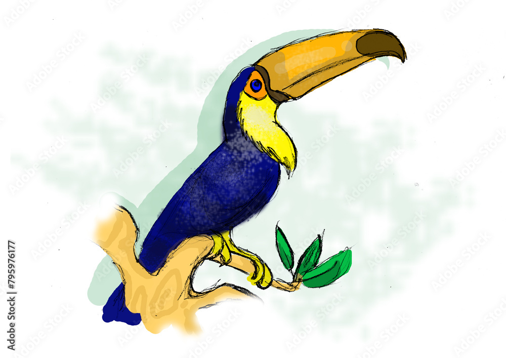 Fototapeta premium toucan in the jungle toucan three brazilian Bird