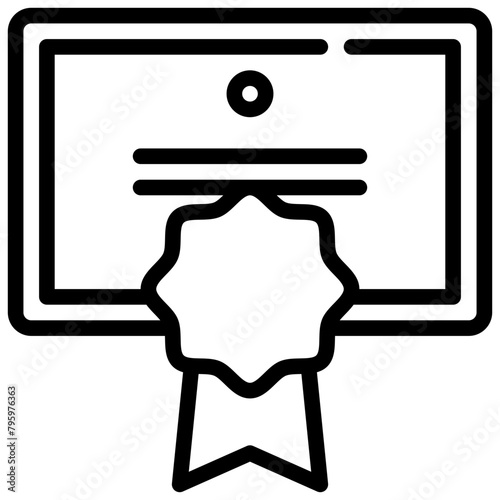 reward document paper certificate certification simple line