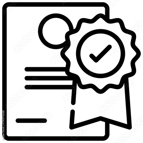 reward award diploma certification certificate simple line