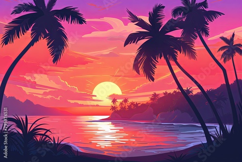 Tropical Island Sunset Gradients: Exotic Paradise Palette © Michael