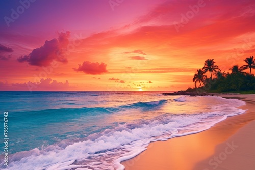 Tropical Island Sunset Gradients - Beach Sunset Color Array