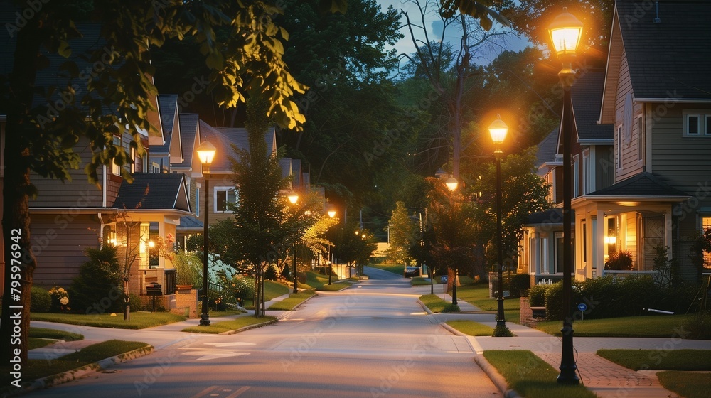 A suburban neighborhood street