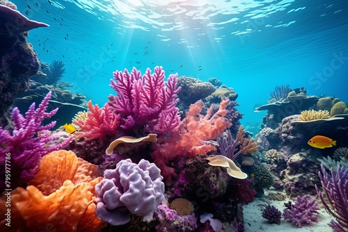 Colorful Coral Reef Gradients  Vibrant Ecosystem Colors Below the Waves