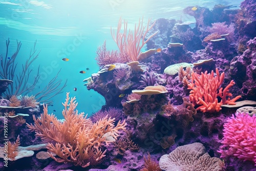 Underwater Coral Reef Gradients  Vibrant Sea Life Color Blend