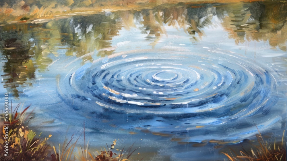 Tranquil water surface with soft ripples and warm hues
Tranquil water surface with soft ripples and warm hues
