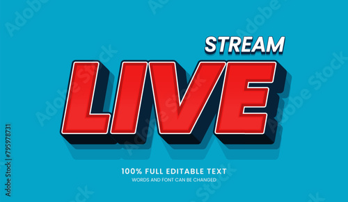 Live editable text effect, live 3d text concept