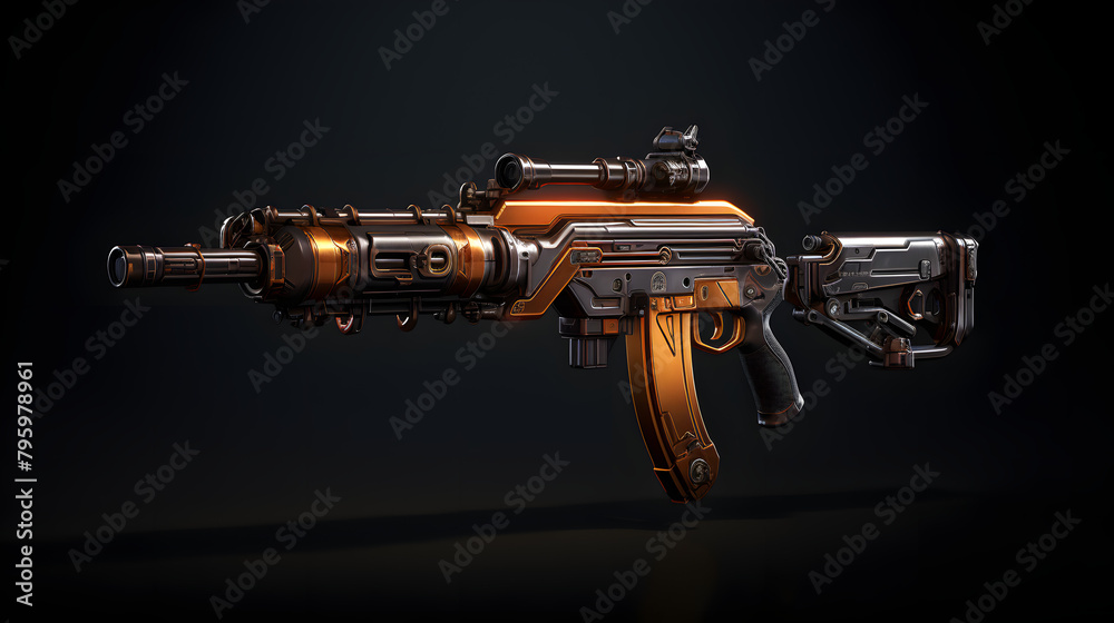 Machine gun game icon 3d Machine gun game icon 3d