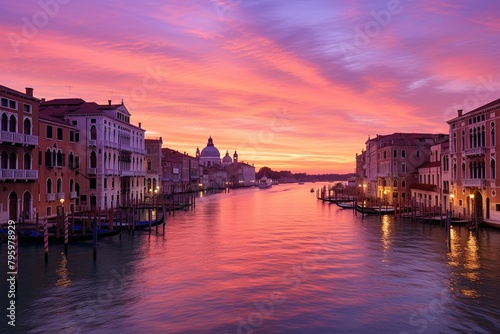 Venetian Sunset Gradients Reflection: Glistening Water Dusk Image © Michael