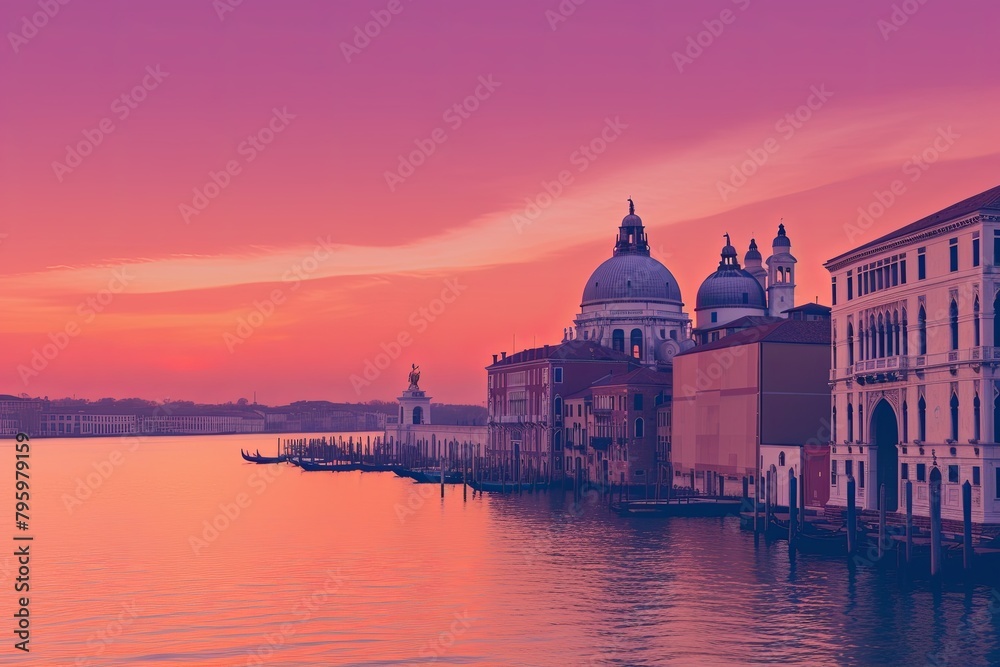 Venetian Sunset Gradients: Soft Dusk Light Blend Artwork Display