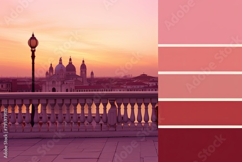 Venetian Sunset Gradients: Soft Dusk Light Blend in Watercolor Harmony