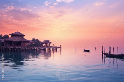 Venetian Sunset Gradients: Tranquil Lagoon Dusk Vibes photo