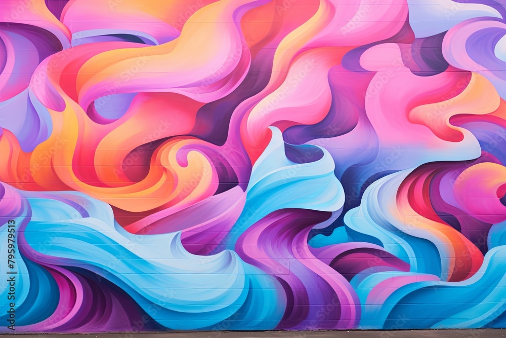 Obraz premium Vibrant Graffiti Wall Gradients: Colorful Street Expression Burst