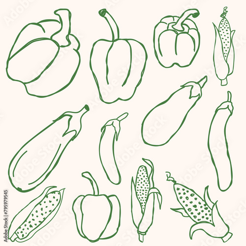 Vegetables Outline Collection.eps