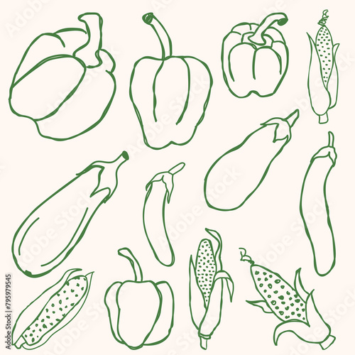 Vegetables Outline Collection.eps