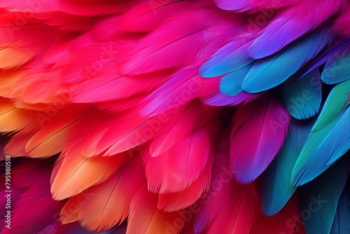 Brilliant Parrot Feather Gradients: Vibrant Tones © Michael