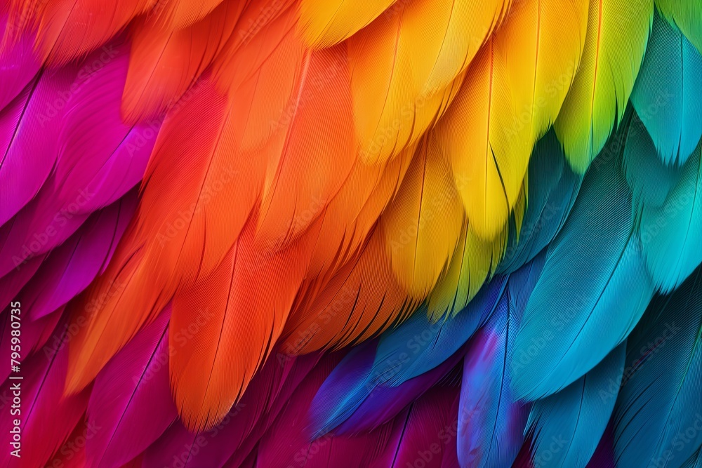 Vibrant Parrot Feather Gradients: A Colorful Plumage Spectrum Vibrant Parrot Feather Gradients: A Colorful Plumage Spectrum