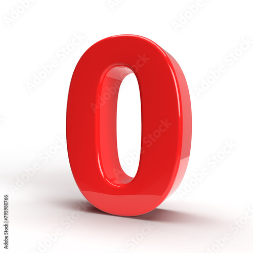 O letter 3d red