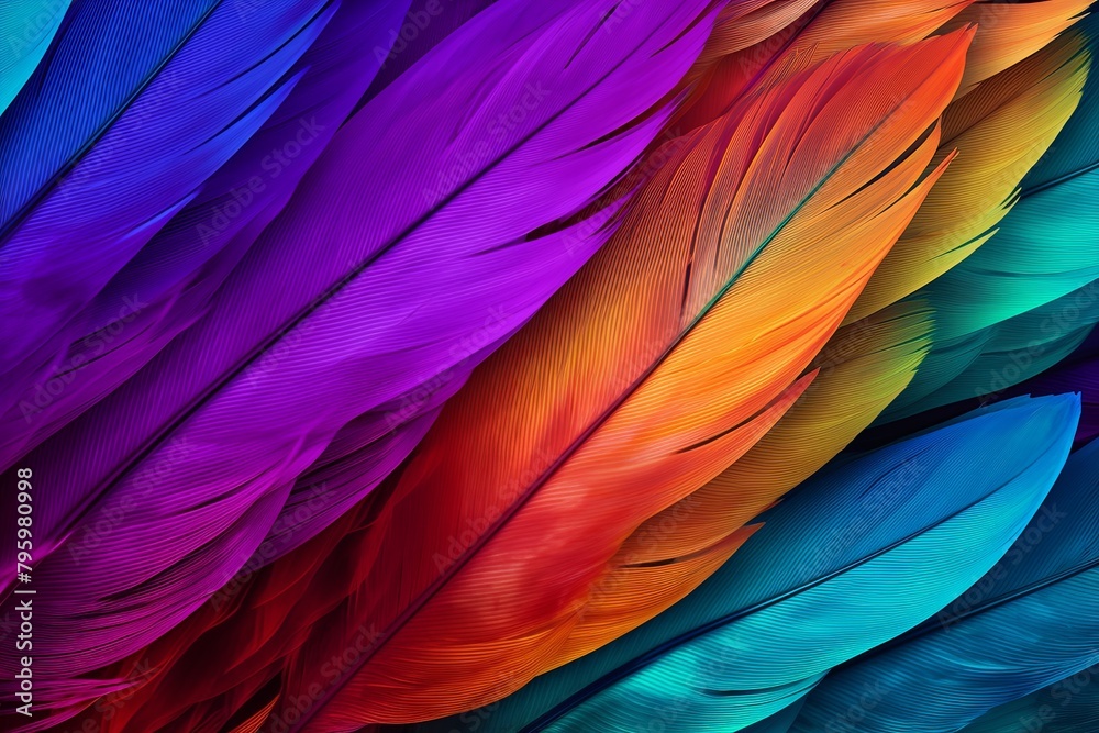 Vibrant Parrot Feather Gradients: A Colorful Exotic Wave Vibrant Parrot Feather Gradients: A Colorful Exotic Wave